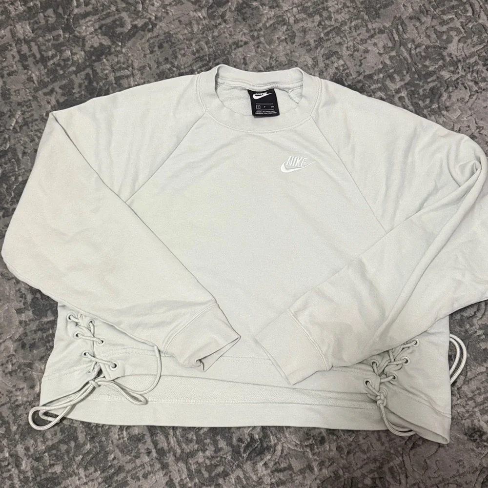 Nike Pistachio Frost Sweatshirt with Lace-Up Detail